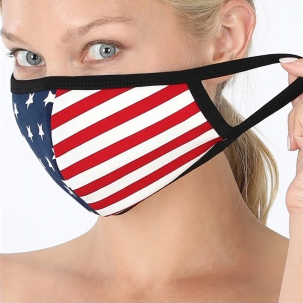 America Flag Face Mask Unisex Color Red White & Blue Size OS